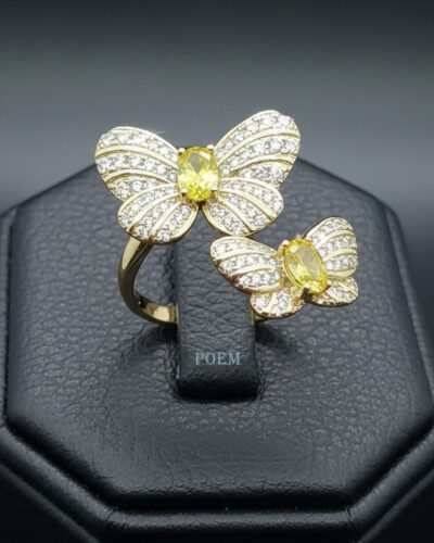🔖OFERTĂ SPECIALĂ I40 Inel „Butterfly Sunshine” placat cu aur 14k IR905