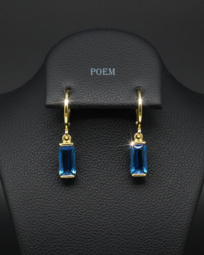 🔖OFERTĂ SPECIALĂ C28 Cercei „Sapphire Baguettes” placați cu aur 14k CC404
