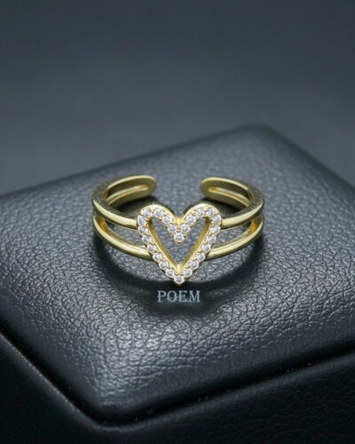 🔖OFERTĂ SPECIALĂ I25 Inel „Precious Heart” placat cu aur 14k IR865