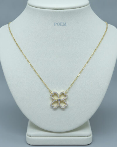 🔖OFERTĂ SPECIALĂ L32 Lanț "Sparkle Clover" placat cu aur 14k LC1715