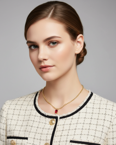 L45 Lanț „Ruby Shine” placat cu aur 14k LC1440S
